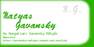 matyas gavansky business card